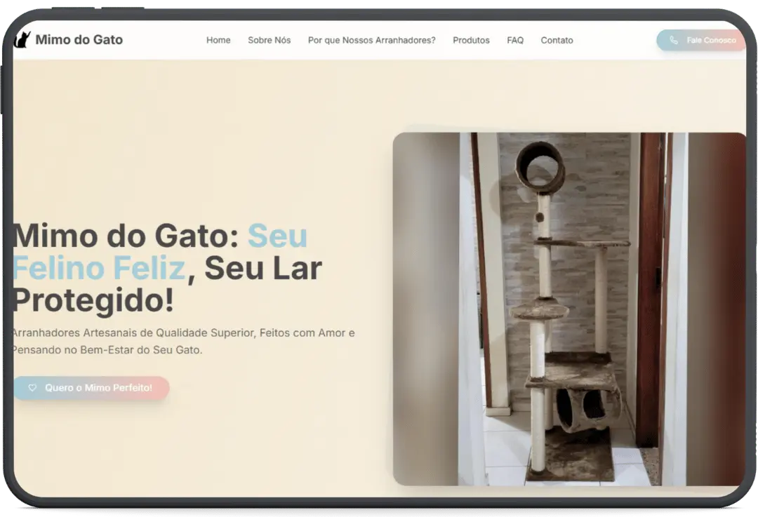 Mockup do projeto Mimo do Gato